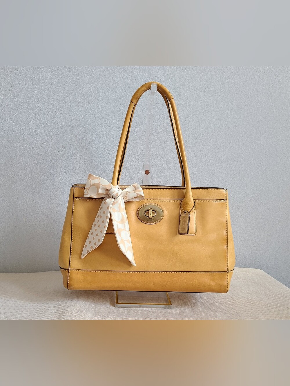 Coach Hamptons Madeline Large Satchel Tote w/ Original Scarf 11554
